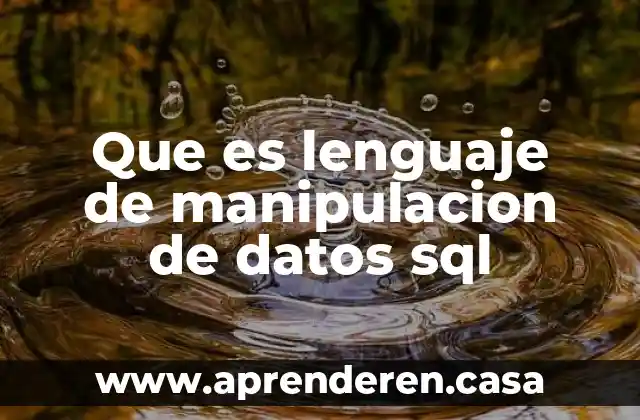 Que es lenguaje de manipulacion de datos sql