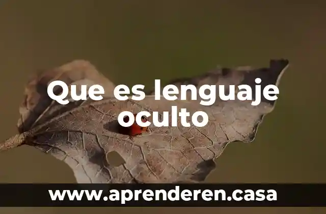 Que es lenguaje oculto
