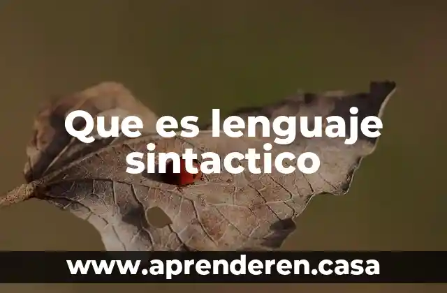 Qué es un lenguaje de cuarta 3 Que es lenguaje sintactico