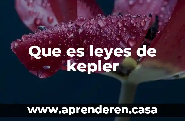 Que es leyes de kepler
