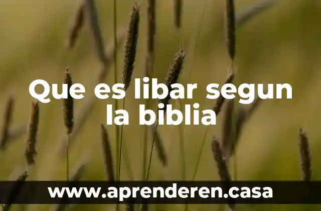 Que es libar segun la biblia