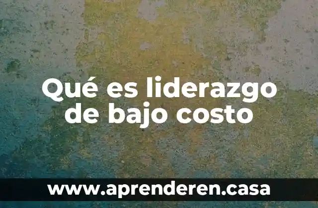 Que es znco en quimica 8 Qué es liderazgo de bajo costo