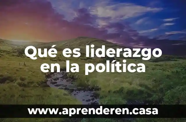 Qué es liderazgo en la política