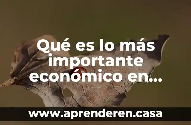 Qué es lo más importante económico en valores