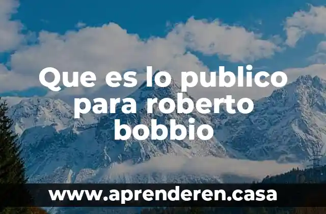 Que es lo publico para roberto bobbio