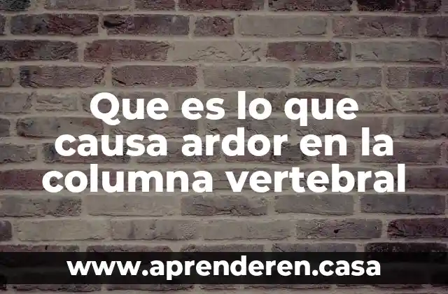 Que es lo que causa ardor en la columna vertebral