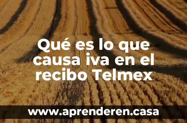 Qué es lo que causa iva en el recibo Telmex