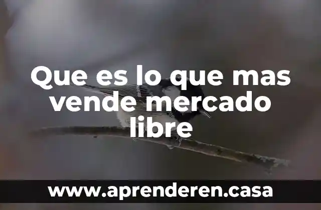 Que es lo que mas vende mercado libre