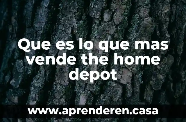 Que es lo que mas vende the home depot
