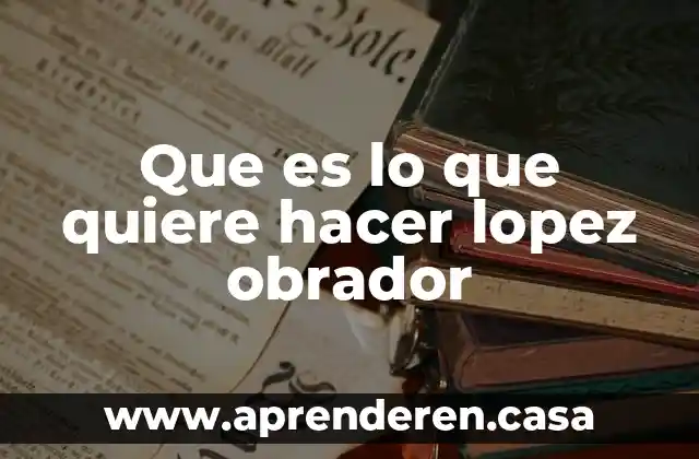 Que es lo que quiere hacer lopez obrador