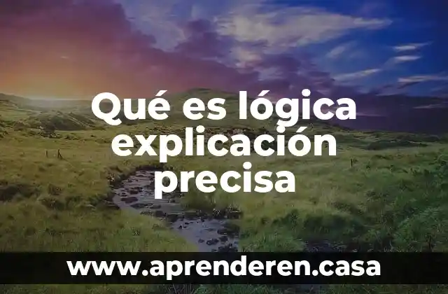 Qué es lógica explicación precisa