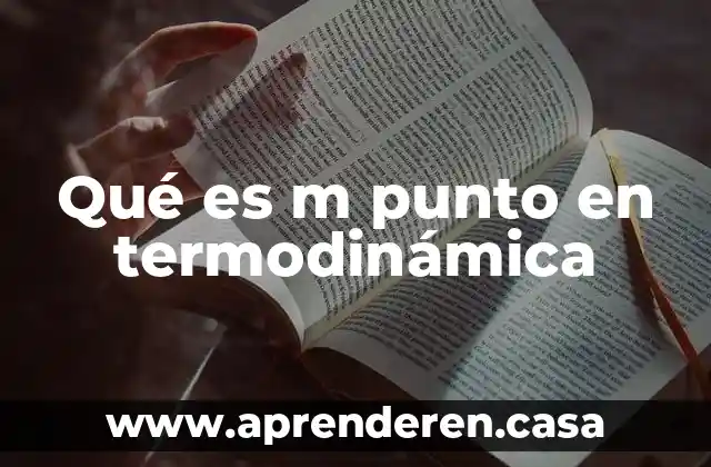 Que es un punto de mojo 3 Qué es m punto en termodinámica