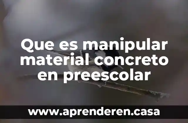Material de aporte que es 8 Que es manipular material concreto en preescolar