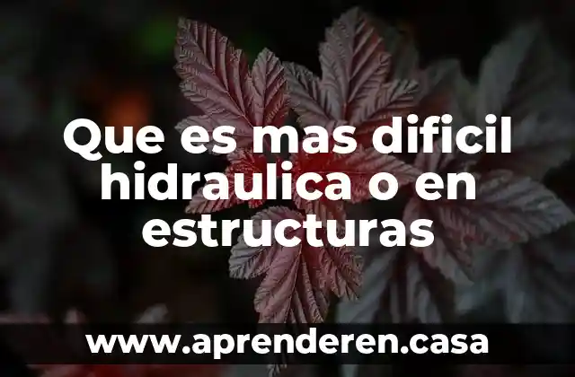 Que es mas dificil hidraulica o en estructuras