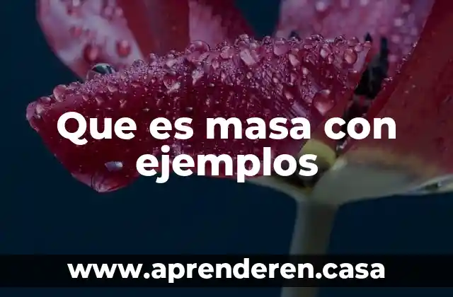 Que es masa con ejemplos