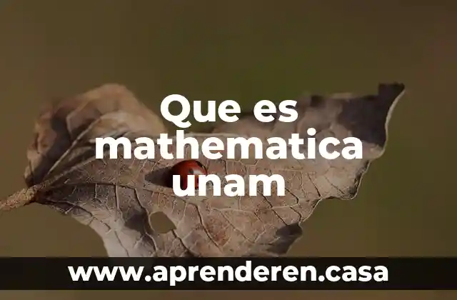 Que es mathematica unam