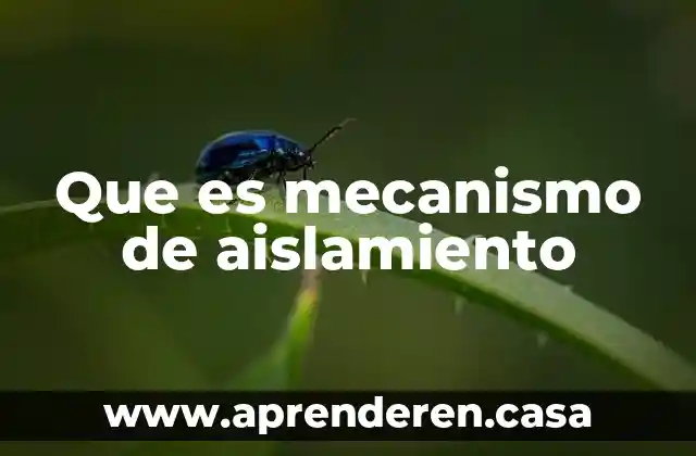 Que es mecanismo en modelos epistemológicos 4 Que es mecanismo de aislamiento