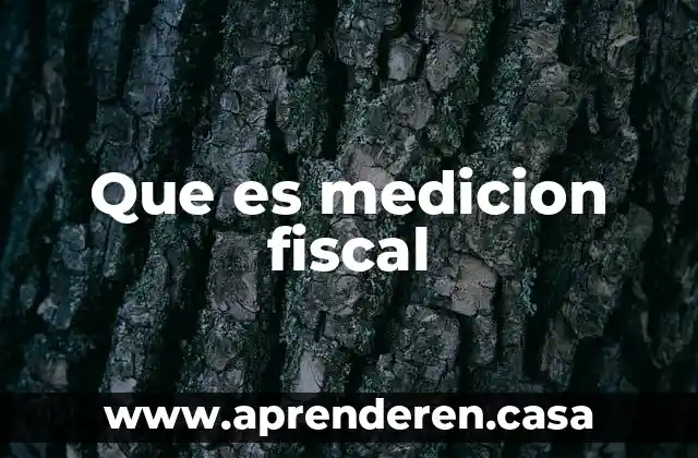Que es medicion fiscal