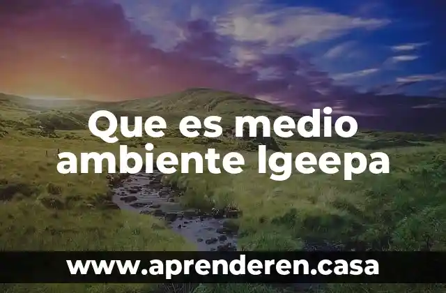 Que es medio ambiente lgeepa
