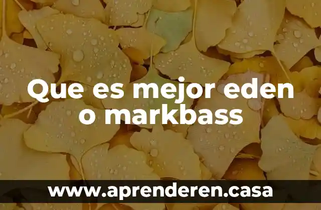 Que es mejor eden o markbass