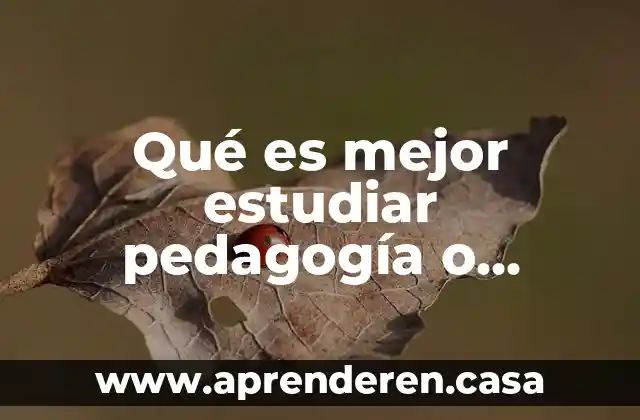 Qué es mejor estudiar pedagogía o ciencias de la educación