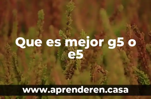Que es mejor g5 o e5