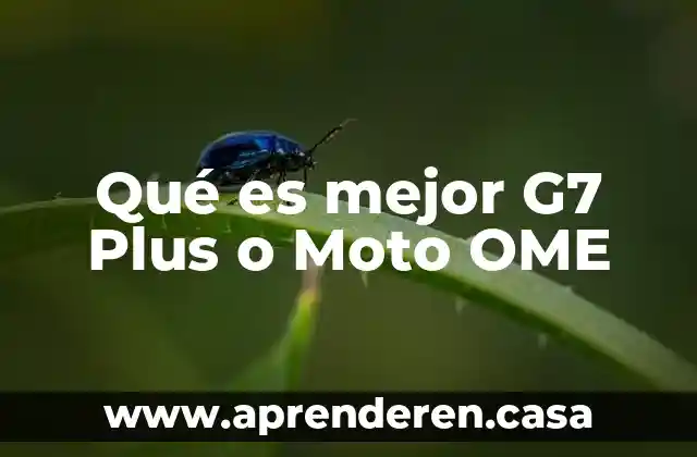 Qué es mejor G7 Plus o Moto OME