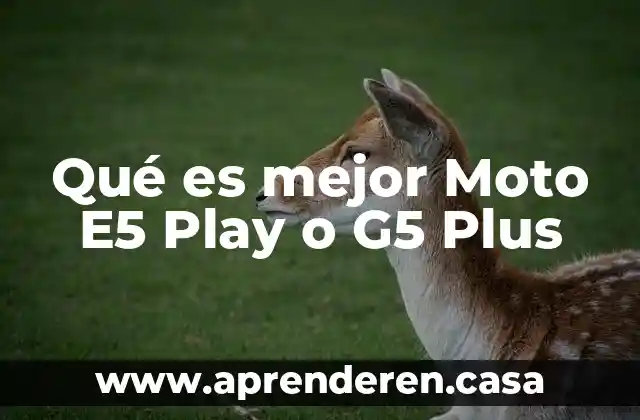 Qué es mejor Moto E5 Play o G5 Plus