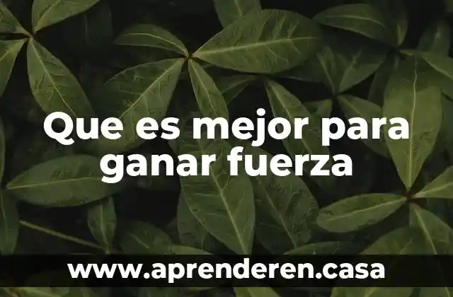 Que es mejor para ganar fuerza