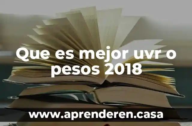Que es mejor uvr o pesos 2018