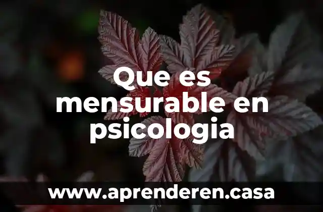 Que es mensurable en psicologia
