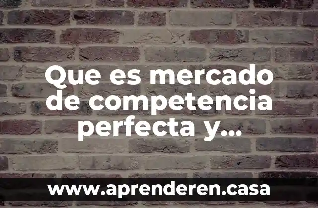 Que es mercado de competencia perfecta y ejemplos