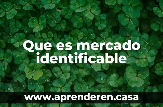 Que es mercado identificable
