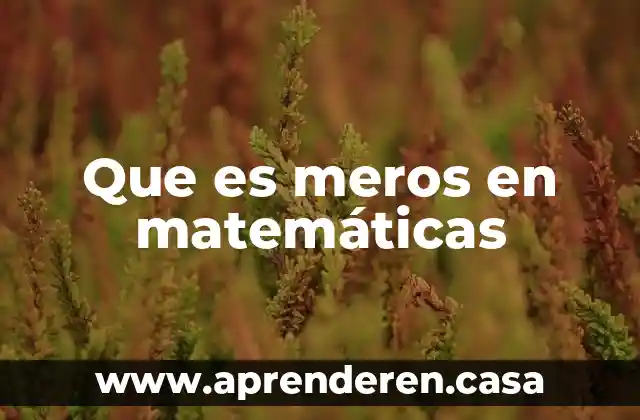 Que es meros en matemáticas