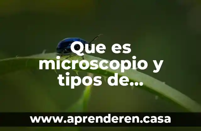 Que es microscopio y tipos de microscopio