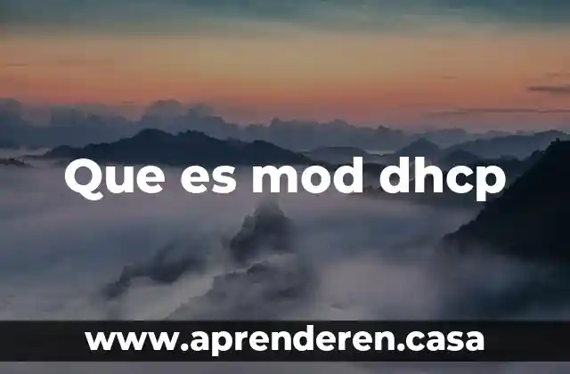Que es mod dhcp