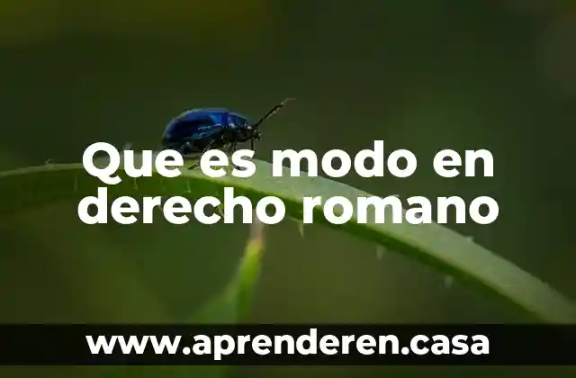 Que es superficie en derecho romano 5 Que es modo en derecho romano