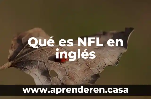 Qué es phrasal verb en inglés 3 Qué es NFL en inglés