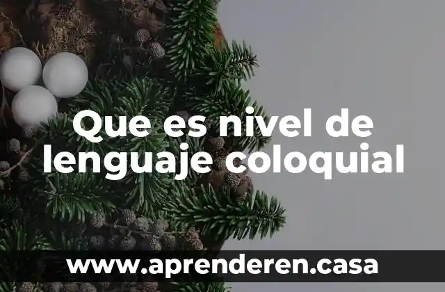 Que es nivel de lenguaje coloquial