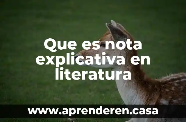Que es un articulo de revision de literatura 6 Que es nota explicativa en literatura