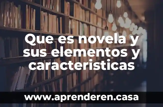 Que es novela y sus elementos y caracteristicas