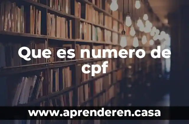 Que es numero de cpf