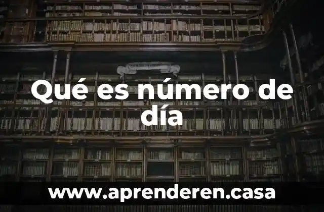 Qué es número de día