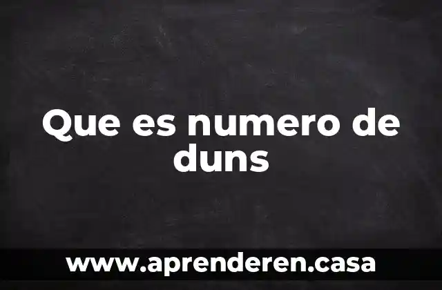 Que es numero de duns