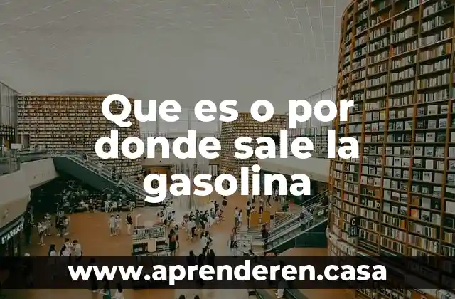 Que es o por donde sale la gasolina