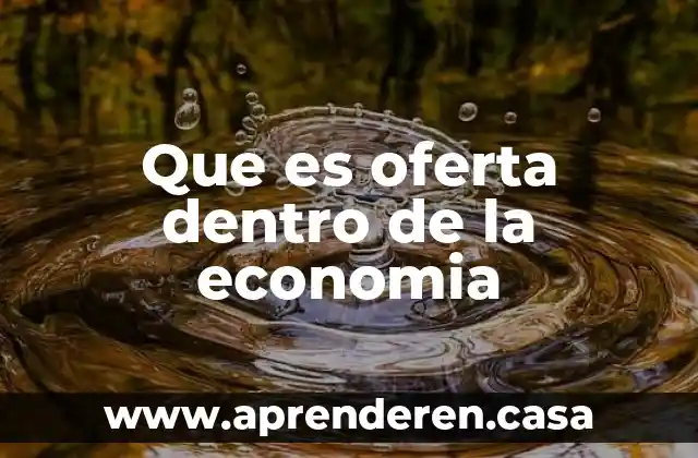 Que es oferta dentro de la economia