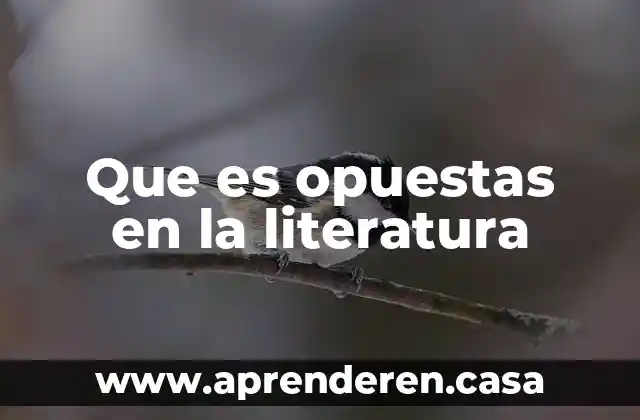 Que es opuestas en la literatura
