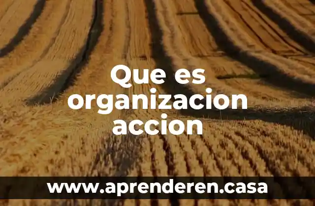 Para que es necesaria la organizacion 6 Que es organizacion accion