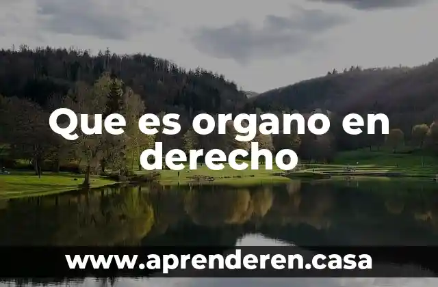 Que es organo en derecho