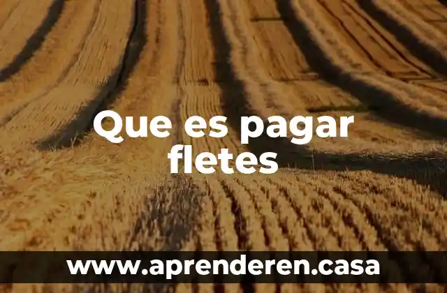 Que es pagar fletes